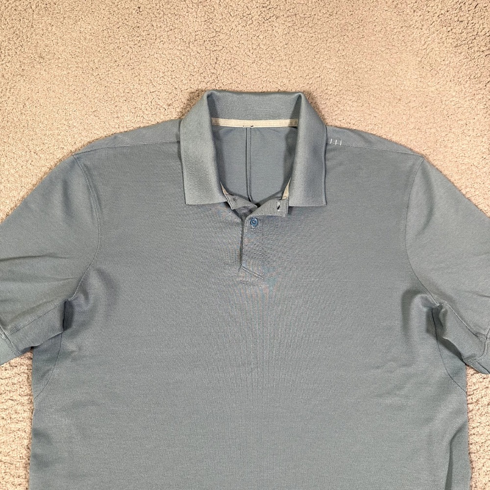 Lululemon Shirt Mens Large Blue Live In Practice Pique Polo Golf Casual Preppy - Picture 2 of 10
